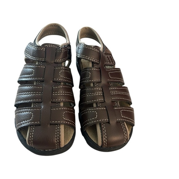 Wonder Nation Big Boys Fisherman Sandals - Brown, Size 11 - Picture 6 of 9